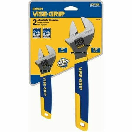 IRWIN 2 Piece Adjustable Wrench Set 6 in. to 10 in VG2078700